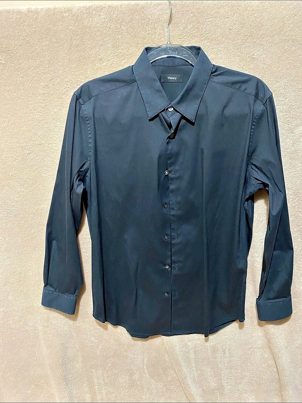 Theory Sylvain Wealth Button-Down Shirt Men's Black Size Medium